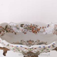 PORCELANA Z BRĄZEM Patera -z łabędziami