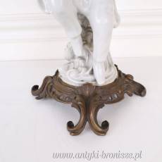 POSTACIOWY ŚWIECZNIK - porcelana z brązem