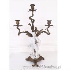 POSTACIOWY ŚWIECZNIK - porcelana z brązem