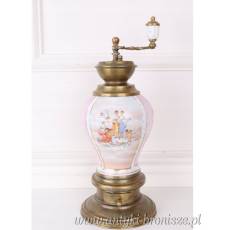 DUŻY ZABYTKOWY MŁYNEK porcelana malowany SCENA