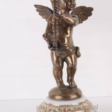 ŚWIECZNIKI Z ANIOŁKAMI porcelana z brązem