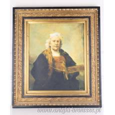 REMBRANDT -DUŻY OBRAZ złoto czarna rama