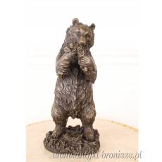 NIEDŹWIEDŹ MISIEK Z BRĄZU masywny FIGURA RZEŹBA GRIZZLY