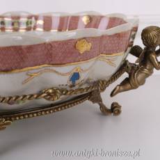 KRÓLEWSKA PATERA - Porcelanowa z brązem AMORKI
