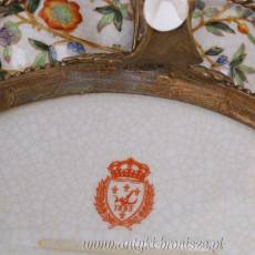 PATERA PORCELANOWA Z BRĄZEM OKUCIA AMORKI