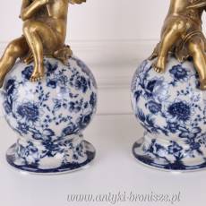 NIEBIESKIE PORCELANOWE ŚWIECZNIKI - GRAJĄCE ANIOŁY