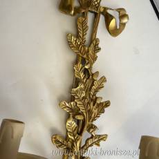 PAŁACOWE KINKIETY - medaliony BRĄZ para BAROK 84cm