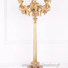 EMPIROWY ŚWIECZNIK Z BRĄZU wys. 88 cm