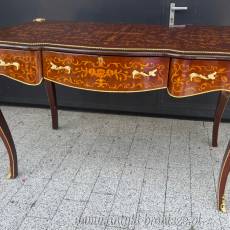 Stylowe biurko retro z intarsją w barokowym stylu 140 x 67 cm