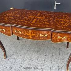 Stylowe biurko retro z intarsją w barokowym stylu 140 x 67 cm