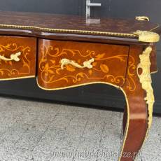 Stylowe biurko retro z intarsją w barokowym stylu 140 x 67 cm