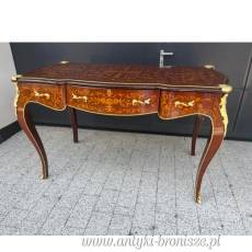 Stylowe biurko retro z intarsją w barokowym stylu 140 x 67 cm