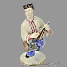 Kozak z mandoliną Aelteste Volkstedter Porzellanfabrik Turyngia 1920r