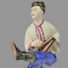 Kozak z mandoliną Aelteste Volkstedter Porzellanfabrik Turyngia 1920r