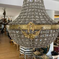 LAMPA ŻYRANDOL KRYSZTAŁOWY gruszka + mosiądz