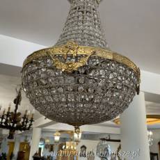 LAMPA ŻYRANDOL KRYSZTAŁOWY gruszka + mosiądz