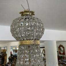 LAMPA ŻYRANDOL KRYSZTAŁOWY gruszka + mosiądz