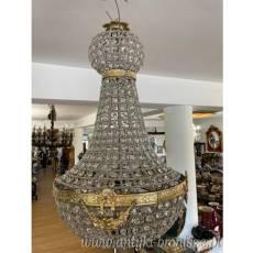 LAMPA ŻYRANDOL KRYSZTAŁOWY gruszka + mosiądz