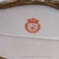 Patera PORCELANA Z BRĄZEM na owoce