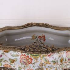 Patera PORCELANA Z BRĄZEM na owoce