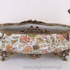 Patera PORCELANA Z BRĄZEM na owoce