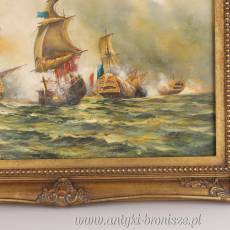 OBRAZ ZŁOTA RAMA -FRANCUSKIE STATKI- 61 X 71 cm