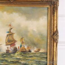 OBRAZ ZŁOTA RAMA -FRANCUSKIE STATKI- 61 X 71 cm