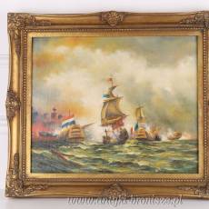 OBRAZ ZŁOTA RAMA -FRANCUSKIE STATKI- 61 X 71 cm