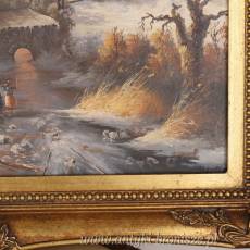 OBRAZ ZŁOTA RAMA -JESIENNY KRAJOBRAZ- 61 X 71 cm