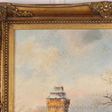 OBRAZ ZŁOTA RAMA -ZIMOWA PORA 61 X 71 cm