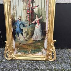ZŁOTA RAMA - CYRKOWCY - secesja OBRAZ Płótno 180 cm
