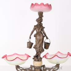 Potrójna PATERKA POSTACIOWA CYNKAL z PORCELANĄ