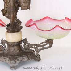 Potrójna PATERKA POSTACIOWA CYNKAL z PORCELANĄ