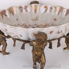 PATERA Porcelana z Brązem NA ANIOŁKACH! PTAKI