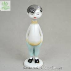 Chłopiec art deco  Projekt Aurél Káldor Hollohaza lata 60te wys.12,5cm