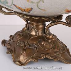 WAZA Z PRZYKRYWKĄ - porcelana z brązem SECESJA