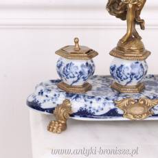 KRÓLEWSKI KAŁAMARZ - porcelana z brązem niebieski