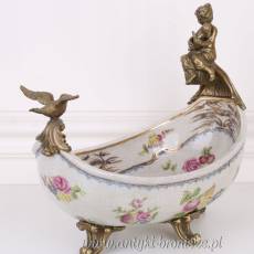 Porcelanowa PATERA okucia z brązu