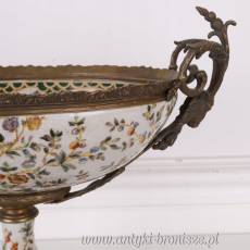 PATERKA Z USZAMI porcelana z brązem WAZA
