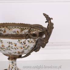 PATERKA Z USZAMI porcelana z brązem WAZA