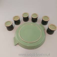 Ceramiczny zestaw do jajek na miękko dla 6 osób na tacce