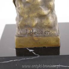 ANIELICA Z WIANKIEM figura z brązu SYGNOWANA pozłacana