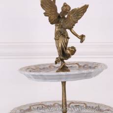 PIĘTROWA PATERA PORCELANOWA z brązem 3 POZIOMY