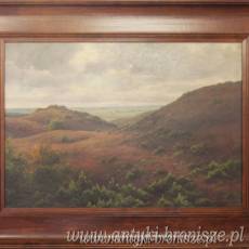 Wrzosowisko na wydmach Karl Emil Lundgreen XIX/XXw mahoniowa drewniana rama 115/90cm