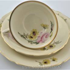 Zestaw śniadaniowy Thomas Ivory kwiaty Bavaria 1945r