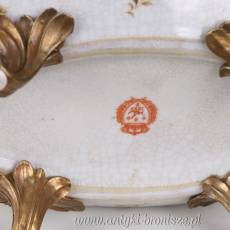 Patera PORCELANA Z BRĄZEM n owoce