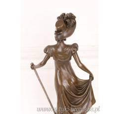 KOBIETA w kapeluszu - FIGURKA Z Brązu