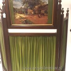 Drewniany składany parawan kominkowy Anglia lata 20/30te wys.71/85cm