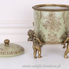 SZKATUŁKA NA ANIOŁKACH porcelana z brązem