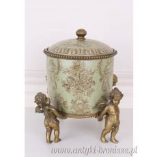 SZKATUŁKA NA ANIOŁKACH porcelana z brązem